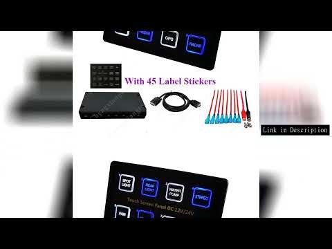 12V/24V Marine Boat Touch Panel 8 Gang Push Button Switch Panel Blue White ON OFF Waterproof for Ca
