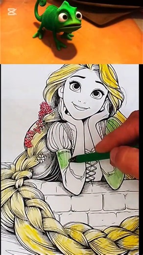 Watch Rapunzel Get Colored Perfectly#coloring #disney #satisfying