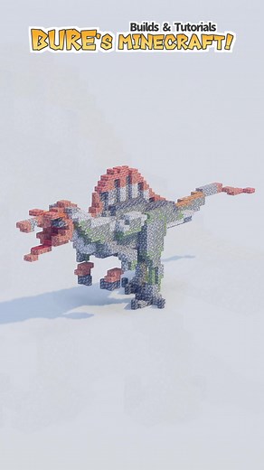 Minecraft Spinosaurus⛵️Dinosaur 📺Tutorial on YouTube👉🏻 BURE's Minecraft! (Link in Bio) #Minecraft #minecraftbuilding #minecrafttutorial #minecraftdinosaur #minecraftspinosaurus #spinosaurus #jurassicpark #jurassicpark3