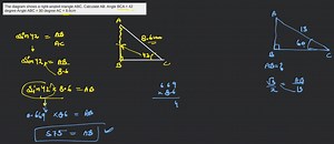 The diagram shows a right-angled triangle ABC. Calculate AB. An... | Filo