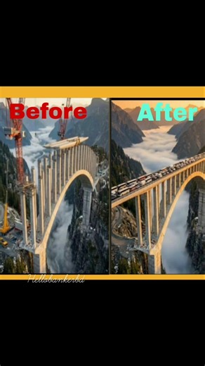 Amazing Bridge Construction Before & After 🤯 | Engineering Marvel #Shorts