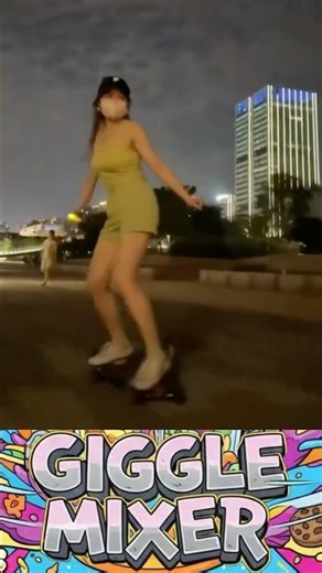 Roller Skating Fails: Even Her Falls Look Graceful! 😂 | giggle mixer