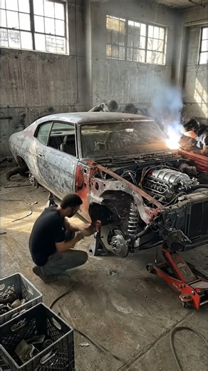 Saving a Legend: 1970 Chevelle LS Swap Build 🇺🇸 #shorts #satisfying #restoration #lowrider