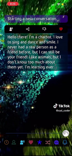 I’m still not yet ready to show my face. Here is a chatbot I made. She/He is called Cyd. I made it to respond in unconventional ways. #cyd #ai #openai #chatgpt #aiart