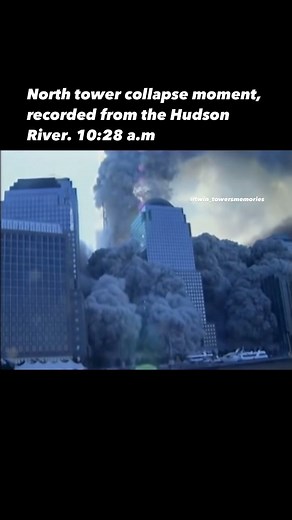 Twin Towers on Instagram: "North tower collapse moment recorded from the Hudson River 10:28 a.m #twintowers_nyc #collapse #11september2001 #september11 #neverforget #northtower #twin_towersmemories #hudsonriver #us #usa #america #worldtradecenter #twintowers #worldtradecentertwintowers #brooklyn #lowermanhattan #westside #upperbay #eastside #brooklynbridge"