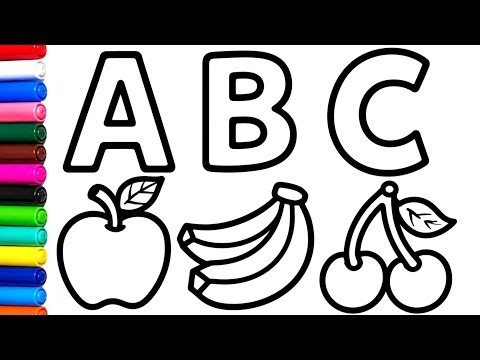 Learn ABC Phonics & Fruits Coloring for Kids 🍎 Alphabet Drawing & Painting for Toddlers
