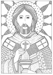 Jesus Christ and the Eucharist| Coloring Page for Adults| Printable| Easter Coloring Page| Bibartworkshop - Etsy Australia