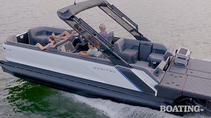 69 reactions | Looking for more power and control on the water? Voted Boating Magazine's Pontoon of the Year, the Manitou 24 Explore Max provides just that. The elevated pontoon includes powerful features like twin engines, a fully integrated iDock joystick piloting system and a 6-foot MAX Deck. See it in action in the 2024 Boat Buyer's Guide Review. | Boating Magazine | Facebook