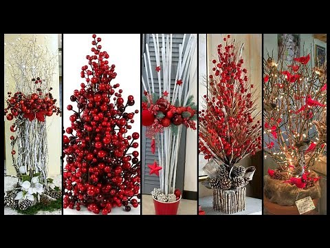 “Budget-Friendly Christmas Vase & Tree Decor Using Twigs, Pinecones & Berries”