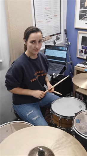 Who doesn't need a bit more 16th note swing in their lives, right? #drumlessons #drumgroove #drumbeat #drumsdrumsdrums #drumplayer #drumming #drumvideo #girldrummers | Love To Learn Drums