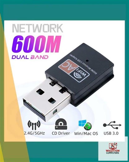 600mbps 2.4GHz+5GHz Dual Band USB Wifi Adapter Wireless Network Card