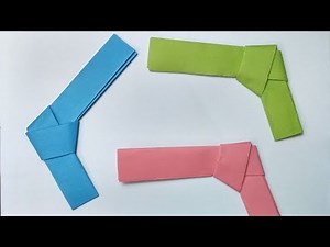 How to make a paper gun without tape or scissors or glue - Origami for kids