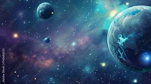 space background with beautiful space with blue nebula realistic illustration concept. space, light, universe, sky, nebula, background, blue, night, starry, cosmos, stars, abstract, galaxy, bright, gl