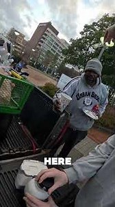 “Just a homeless man trying to survive in a crazy ass world” Giving out homemade spaghetti