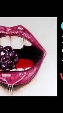 Drawing of lips with fruit / Fruits drawing with colour pencil/pencil colour shadings/ lips drawing