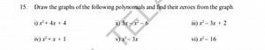 15. Draw the graphs of the following polynomials and find their... | Filo
