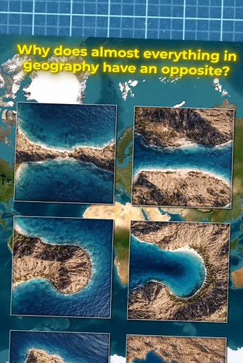 Everything in Geography has an opposite🪞🌎 #earthminute #geography #geographymap #worldmap