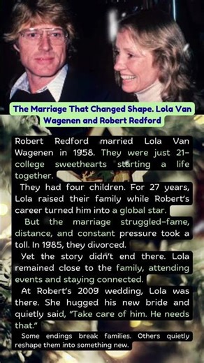 The Marriage That Changed Shape. Lola Van Wagenen and Robert Redford
