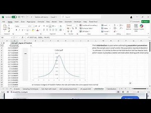 Learn about the t distribution in Excel