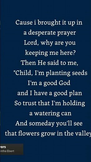 Flowers by Samatha Ebert #lyrics #christiansongs