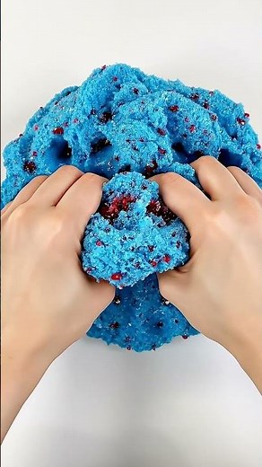 Insanely CRUNCHY Blue Snow Fizz Slime ASMR! 🧊🔊 #shorts #slime #asmr