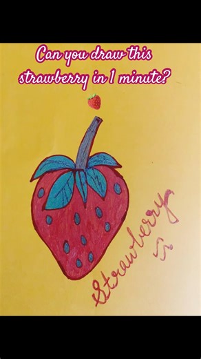 Draw a Strawberry in 1 Minute 🍓 #shorts