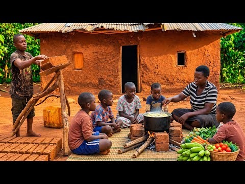 A Busy Day of African Village Life | Cooking A Healthy Organic Meal For Our Family