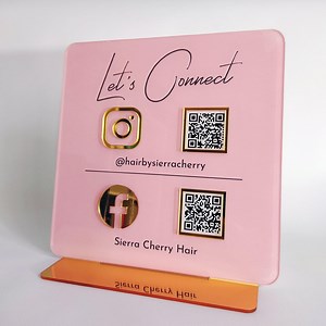 Luxury Acrylic QR Code Sign - Social Media Pay Display - Blush Pattern Gold, Clear Acrylic, Reception Use - Etsy Canada