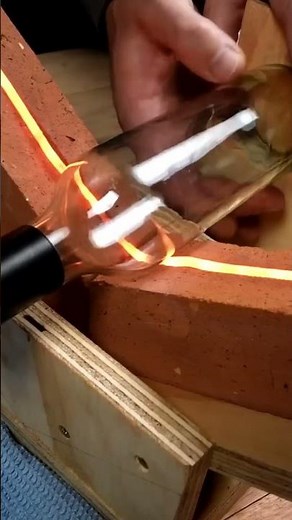 Diy cutting process GLASS BOTTLE #shorts #cuttingskills