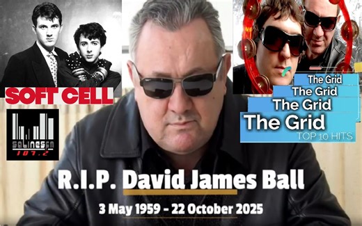 The Grid Hits - RIP / DEP Dave Ball 1959 - 2025 David James Ball (3 May 1959 – 22 October 2025) was a British producer and electronic musician best known as one half of the synth-pop duo Soft Cell alongside vocalist Marc Almond He also co-founded The Grid with Richard Norris, and collaborated with artists and producers including Ingo Vauk and Chris Braide. Active from the late 1970s, Ball worked across a range of projects in electronic and experimental music. He is usually credited as Dave Ball 