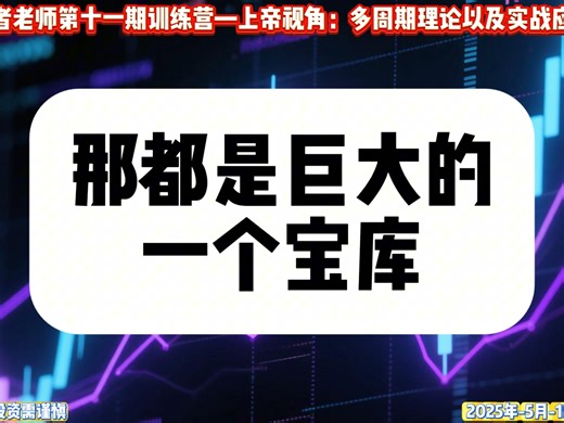 交易上帝视角，如何掌握多周期理论?