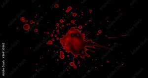 Splashes of Red Paint. Blood Splatter Set. Horror Movie Effects with Alpha Channel