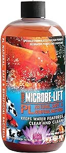 MICROBE-LIFT PL Pond Bacteria and Outdoor Water Garden Cleaner, Safe for Live Koi Fish, Plant Life, and Decor, 16 Ounces
