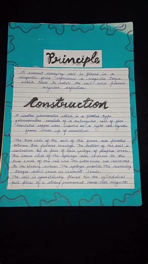 PHYSICS PROJECT FILE | MOVING COIL GALVANOMETER | CLASS 12 Project file #shorts