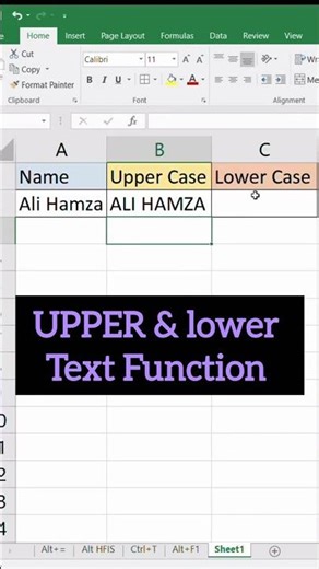 how to convert text UPPER & lower case l Excel functions #tutorial #excel #shorts #viral