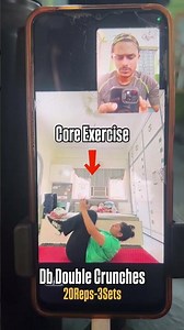 Core Exercise || Db Double Crunches || #core #exercise #crunches #coordination
