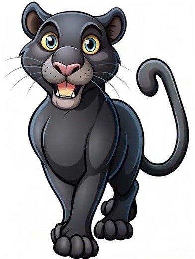 Stealth Black Panther in 2D Shadows! 🐆🌑 #ShadowPanther #animals #cartoon