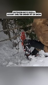 Luke camps under 7ft of snow! ❄️ #fyp #outdoorboys #bushcraftsurvival #shelter #survival | Bushcraftventure