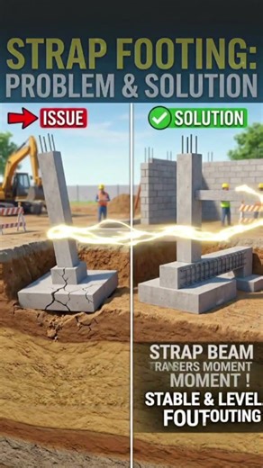 Strap Footing Design #civilengineering #construction #footing #education #trending #viral #ytshorts