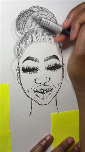 Watch me draw a Messy Boho braid bun on my newest art peice !! #fyp #art #drawing #jesus