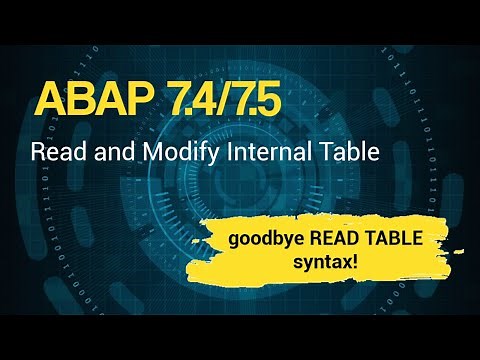 SAP ABAP [2020] - ABAP 7.40/7.50- Read and Modify Internal Table