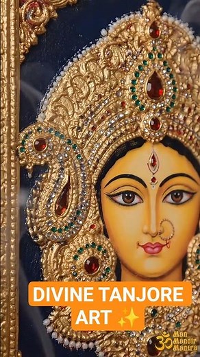 Creating a Divine Maa Durga Tanjore Painting ✨ Traditional Gold Foil Art Process