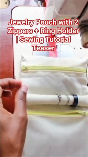 Jewelry Pouch with 2 Zippers + Ring Holder | Sewing Tutorial Teaser