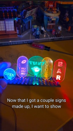 Bevins Bricks on Instagram: "How to use and light up my new sign panels I sell on my website. #led #light #sign #neonsign #lego"