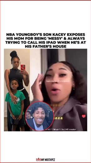 MyMixtapez on Instagram: "NBA YoungBoy’s son Kacey exposes his mom, Jania Meshell, for being ‘messy’ and always calling his iPad when he’s around his father, YoungBoy 😅"