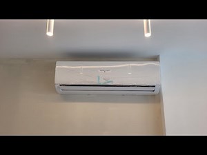 Proper installation of a Midea air conditioner.