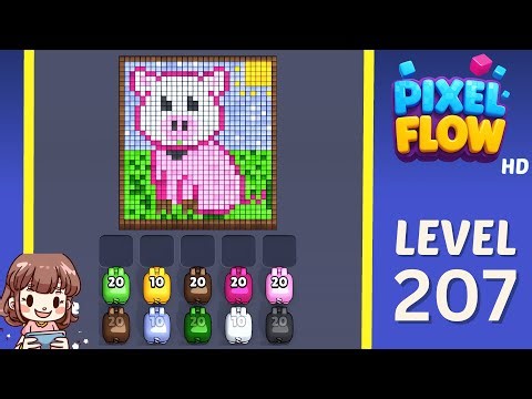 Pixel Flow Level 207 Solution Walkthrough