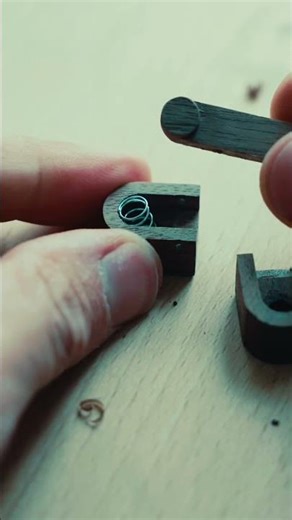 Making a latch. I turn the catch piece so the end grain gives extra strength #finewoodworking