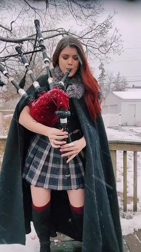 My Game of Thrones cover hits different in the snow #bagpipes #bagpiper #gameofthrones #winter | Ally the Piper