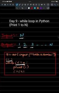 Python Day 9 | while Loop Explained | Print 1 to N
